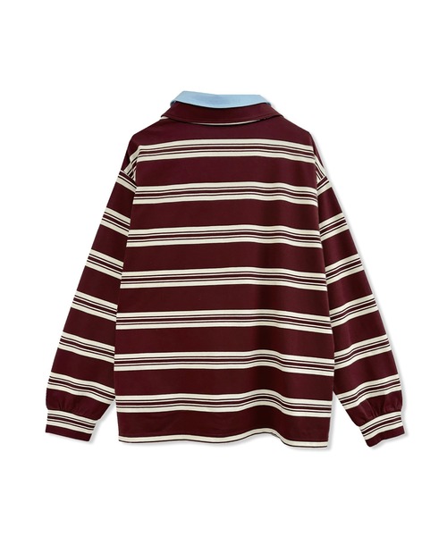 ANDGEEBEE（アンジービー）の「UNISEX ボーダーポロロンT（ポロシャツ・レディース・ブラック/ボルドー・FREE）」の18枚目の写真