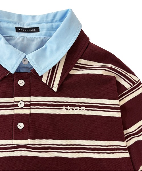 ANDGEEBEE（アンジービー）の「UNISEX ボーダーポロロンT（ポロシャツ・レディース・ブラック/ボルドー・FREE）」の20枚目の写真