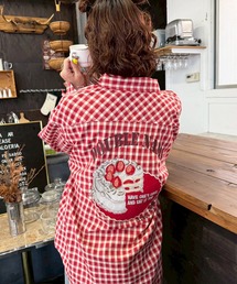 DOUBLE NAME | ギンガムチェックBACK刺しゅうチュニックシャツ(シャツ/ブラウス)