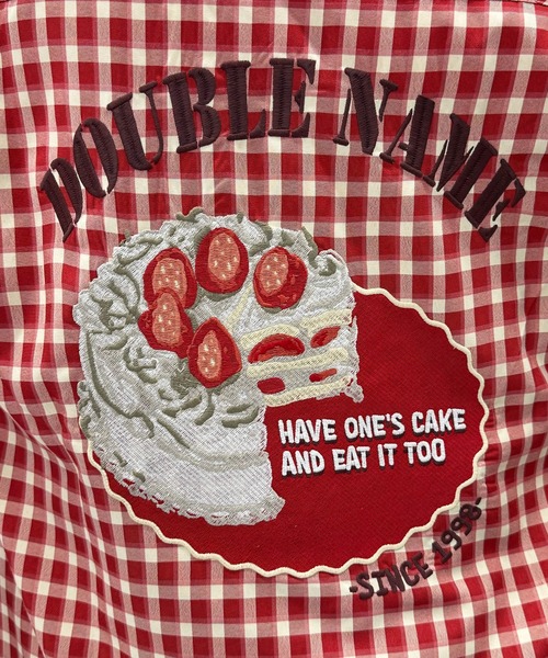 DOUBLE NAME（ダブルネーム）の「ギンガムチェックBACK刺しゅうチュニックシャツ（シャツ/ブラウス・レディース・レッド/ブラック・FREE）」の9枚目の写真