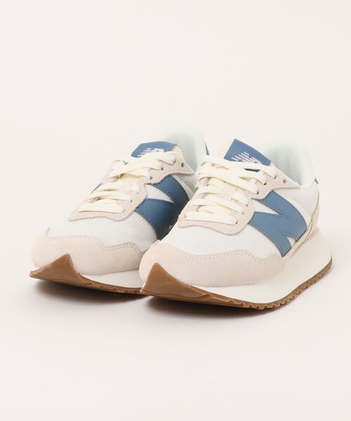 NEW BALANCE(ニューバランス)の「【New Balance】ニューバランス MS237 WB/WL/HG(スニーカー・レディース・ホワイト×ブラック/ホワイト×ブルー/グレー・23.0cm/23.5cm/24.0cm/24.5cm/25.0cm/22.5cm/28cm/27.5cm/27.0cm/26.5cm/25.5cm/26.0cm)」の1枚目の写真