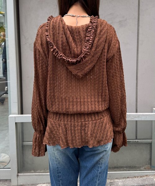 CIAOPANIC（チャオパニック）の「【2サイズ展開】ウエストゴムフリルフーディー（Tシャツ/カットソー・レディース・ブラウン/ブラック/アイボリー・0/1）」の16枚目の写真