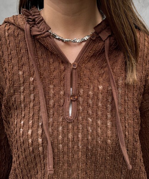 CIAOPANIC（チャオパニック）の「【2サイズ展開】ウエストゴムフリルフーディー（Tシャツ/カットソー・レディース・ブラウン/ブラック/アイボリー・0/1）」の17枚目の写真