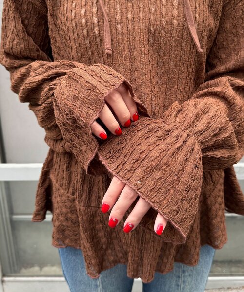 CIAOPANIC（チャオパニック）の「【2サイズ展開】ウエストゴムフリルフーディー（Tシャツ/カットソー・レディース・ブラウン/ブラック/アイボリー・0/1）」の19枚目の写真