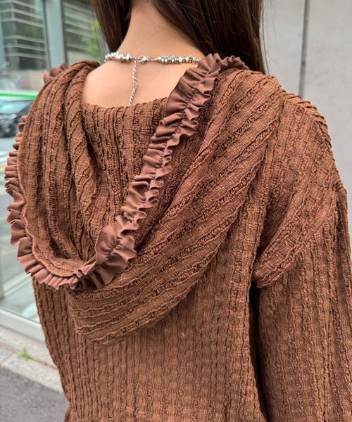 CIAOPANIC（チャオパニック）の「【2サイズ展開】ウエストゴムフリルフーディー（Tシャツ/カットソー・レディース・ブラウン/ブラック/アイボリー・0/1）」の20枚目の写真