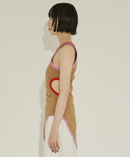 AKANE UTSUNOMIYA(アカネウツノミヤ)の「【AKANE UTSUNOMIYA/アカネウツノミヤ】WAO-FCT59-2012/リンガーキャミ/秋服(タンクトップ・レディース・ブラウン/ネイビー・36)」の20枚目の写真