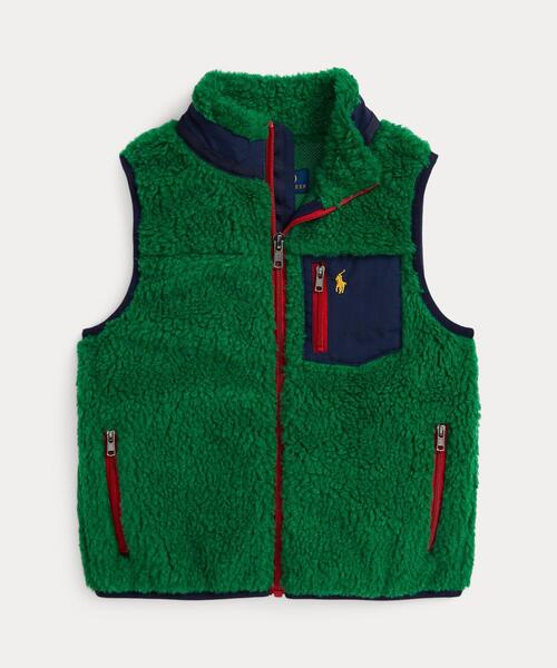 POLO RALPH LAUREN CHILDRENSWEAR(ポロ ラルフ ローレン チルドレンズウェア)の「テディ フリース ハイブリッド ベスト(その他アウター・キッズ・グリーン・4/5/6/7)」の1枚目の写真