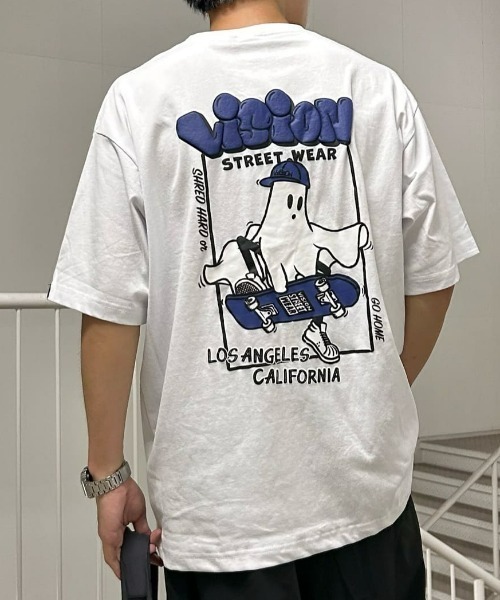 Right-on(ライトオン)の「【店舗で売れてます】【VISION STREET WEAR】ゴーストプリントTシャツ(Tシャツ/カットソー・メンズ・ブラック/グレー/ホワイト・L/XL/M)」の2枚目の写真
