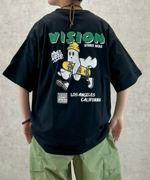 Right-on(ライトオン)の「【店舗で売れてます】【VISION STREET WEAR】ゴーストプリントTシャツ(Tシャツ/カットソー・メンズ・ブラック/グレー/ホワイト・L/XL/M)」の3枚目の写真