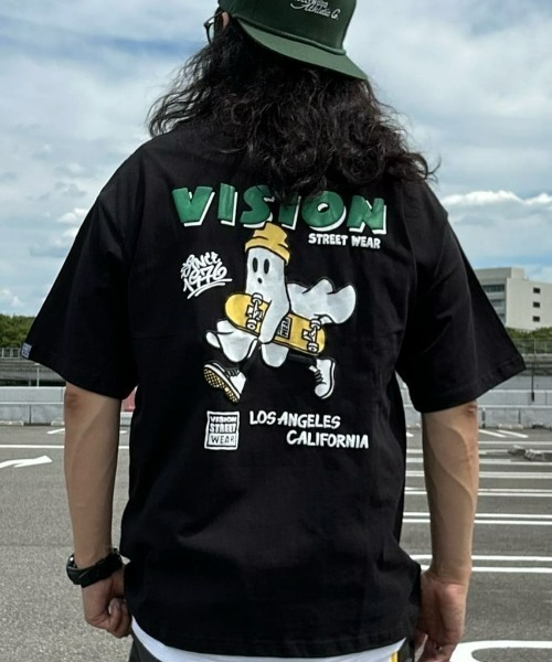 Right-on(ライトオン)の「【店舗で売れてます】【VISION STREET WEAR】ゴーストプリントTシャツ(Tシャツ/カットソー・メンズ・ブラック/グレー/ホワイト・L/XL/M)」の4枚目の写真