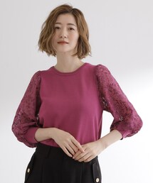 grove | 【二の腕カバー】繊細さと上品さをまとう袖刺繍プルオーバーニット(ニット/セーター)