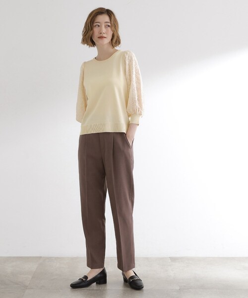 grove(グローブ)の「【二の腕カバー】繊細さと上品さをまとう袖刺繍プルオーバーニット(ニット/セーター・レディース・ピンク系その他/ブラック/グリーン系/オフホワイト・03/02/01/04/05)」の10枚目の写真