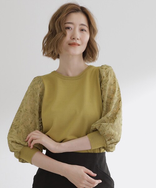grove(グローブ)の「【二の腕カバー】繊細さと上品さをまとう袖刺繍プルオーバーニット(ニット/セーター・レディース・ピンク系その他/ブラック/グリーン系/オフホワイト・03/02/01/04/05)」の16枚目の写真