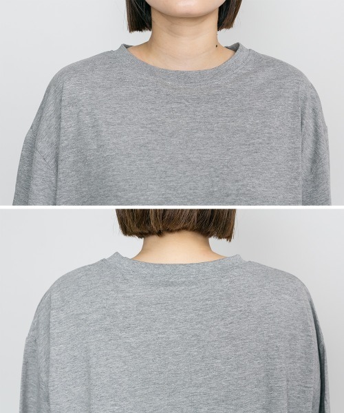 RCD（アールシーディー）の「サイドスリット チュニック ワンピース（Tシャツ/カットソー・レディース・ライトベージュ/ホワイト/ブラック/杢グレー・4L～5L/M-L/LL～3L）」の8枚目の写真