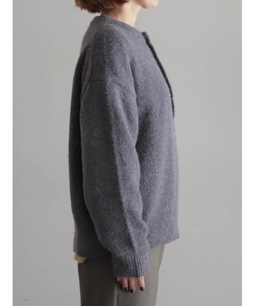 FIL DE FER（フィルデフェール）の「アルパカ混ソフトスラブ　ヘンリーネックP/O（ニット/セーター・レディース・チャコールグレー/ピンク・FREE）」の16枚目の写真