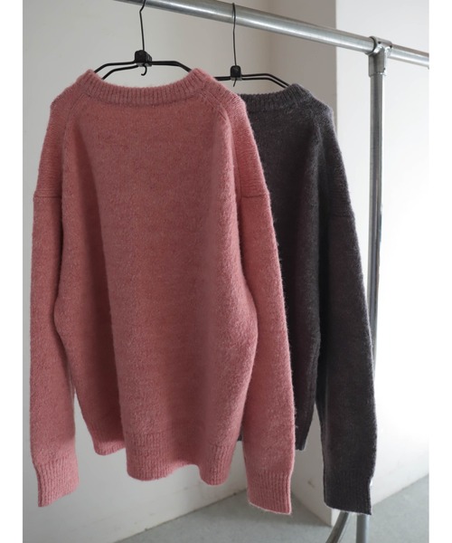 FIL DE FER（フィルデフェール）の「アルパカ混ソフトスラブ　ヘンリーネックP/O（ニット/セーター・レディース・チャコールグレー/ピンク・FREE）」の19枚目の写真