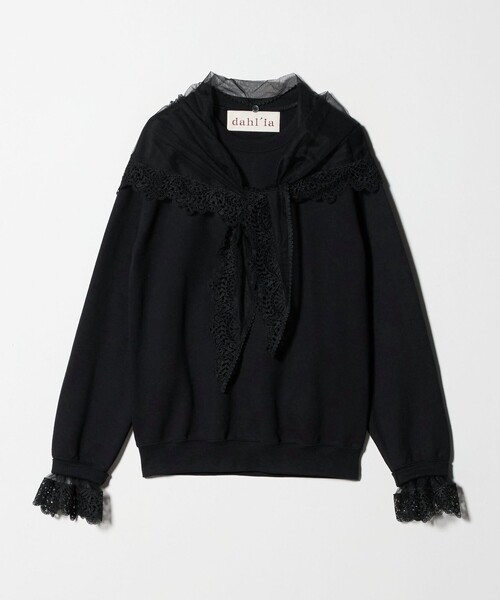 dahl'ia（ダリア）の「【別注】＜dahl’ia＞レーススカーフ スウェット（スウェット・レディース・ブラック/グレー系・FREE）」の20枚目の写真
