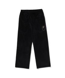 CRYSTAL STONE APE HEAD VELOUR WIDE PANTS