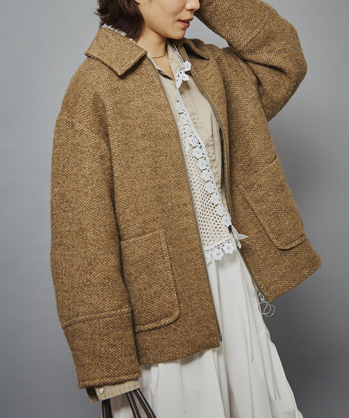 Bonum(ボナム)の「TWEED ZIP コート(その他アウター・レディース・ベージュ・FREE)」の1枚目の写真
