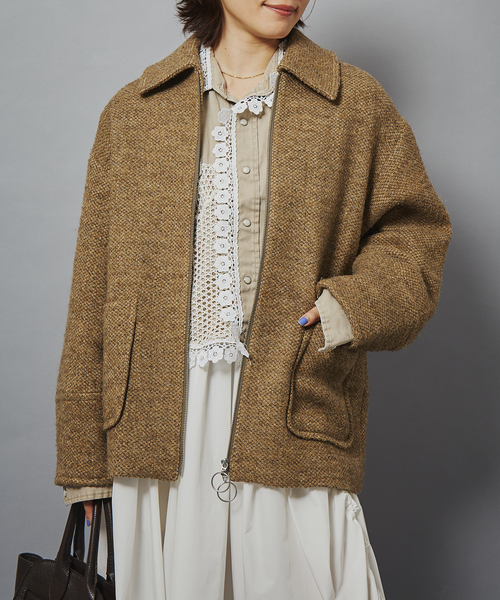 Bonum(ボナム)の「TWEED ZIP コート(その他アウター・レディース・ベージュ・FREE)」の2枚目の写真