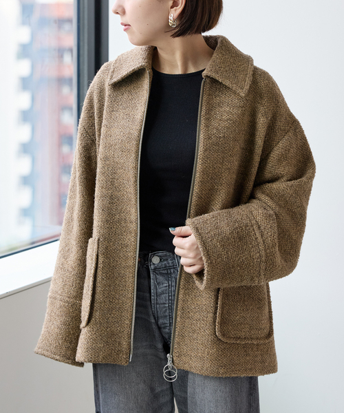 Bonum(ボナム)の「TWEED ZIP コート(その他アウター・レディース・ベージュ・FREE)」の8枚目の写真