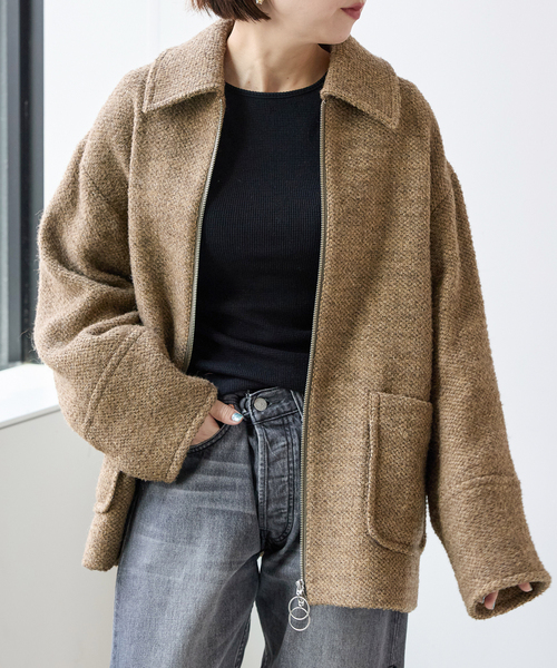 Bonum(ボナム)の「TWEED ZIP コート(その他アウター・レディース・ベージュ・FREE)」の9枚目の写真