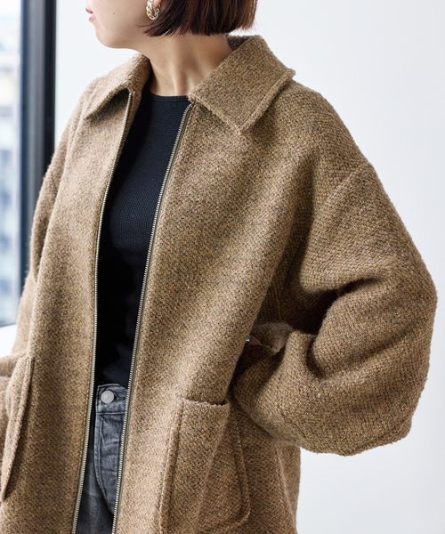 Bonum(ボナム)の「TWEED ZIP コート(その他アウター・レディース・ベージュ・FREE)」の11枚目の写真