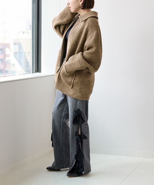 Bonum(ボナム)の「TWEED ZIP コート(その他アウター・レディース・ベージュ・FREE)」の14枚目の写真