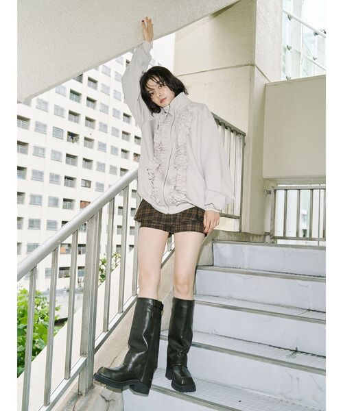 jouetie（ジュエティ）の「ルーズフリルトラックジャケット【セットアップ対応】（ジャージ・レディース・アイボリー/ブラック/ボルドー・MEDIUM）」の14枚目の写真