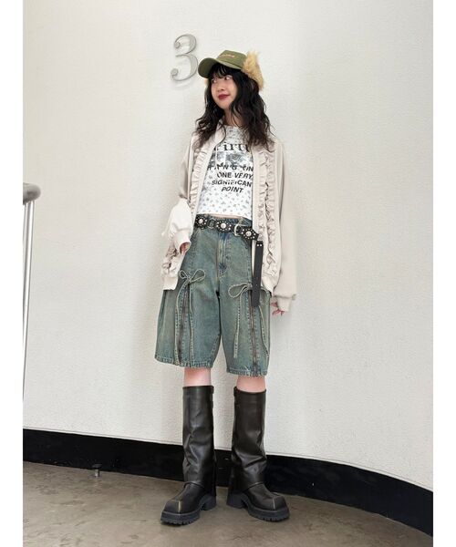 jouetie ルーズフリルトラックジャケット ブラック ルーズフリルトラックジャケット【セットアップ対応】（ジャージ