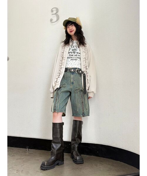 jouetie（ジュエティ）の「ルーズフリルトラックジャケット【セットアップ対応】（ジャージ・レディース・アイボリー/ブラック/ボルドー・MEDIUM）」の18枚目の写真