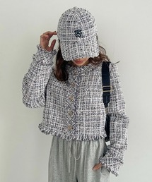 スナイデル　SNIDEL ツイードジャケット　ノーカラー ツイードジャケット（ノーカラージャケット/コート）｜SNIDEL