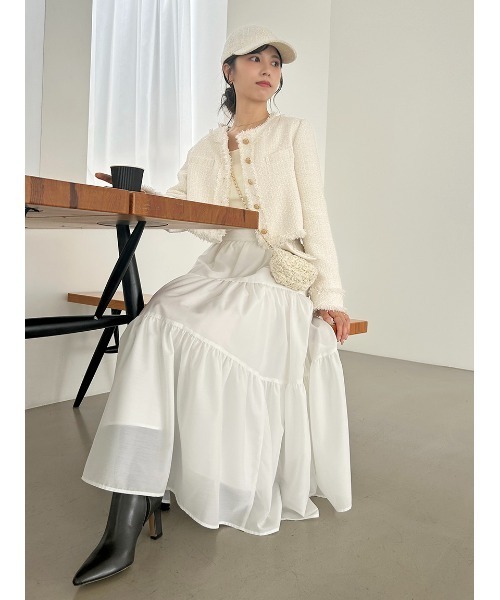 ＊Web完売品＊ SNIDEL ツイードジャケット ツイードジャケット（ノーカラージャケット）｜SNIDEL