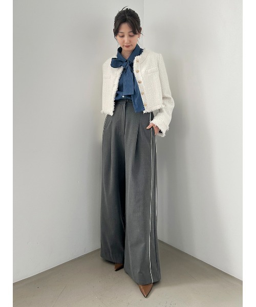 ツイードジャケット（ノーカラージャケット）｜SNIDEL