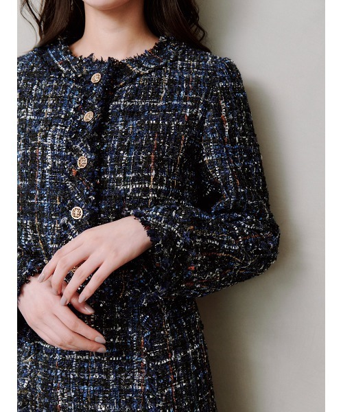 セール】ツイードジャケット（ノーカラージャケット）｜SNIDEL