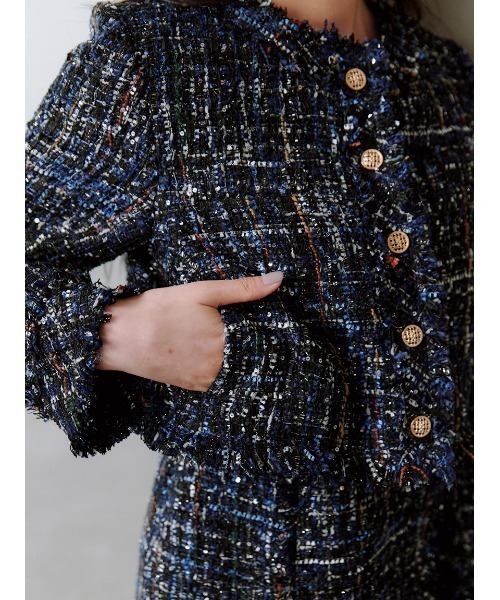 セール】ツイードジャケット（ノーカラージャケット）｜SNIDEL