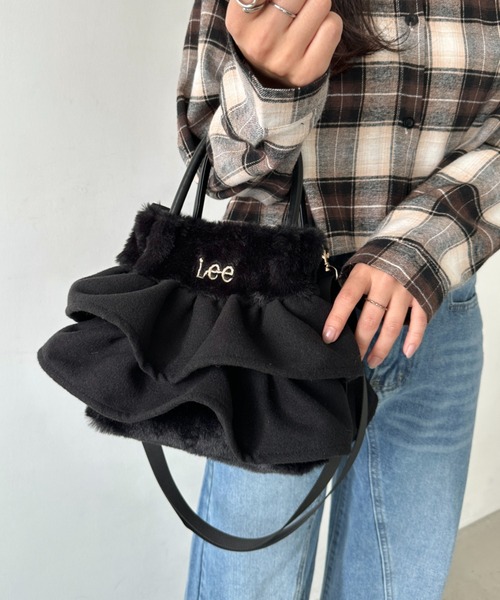 Lee（リー）の「【動画あり】Lee/リー フリル アクセント 2WAY ミニトート ショルダーバッグ/ハンドバッグ/バレエコア ティアード ロゴ刺繍（ショルダーバッグ・レディース・ワイン/グレー/ブラック系その他・FREE）」の11枚目の写真