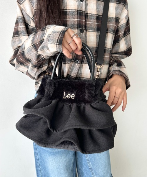 Lee（リー）の「【動画あり】Lee/リー フリル アクセント 2WAY ミニトート ショルダーバッグ/ハンドバッグ/バレエコア ティアード ロゴ刺繍（ショルダーバッグ・レディース・ワイン/グレー/ブラック系その他・FREE）」の12枚目の写真