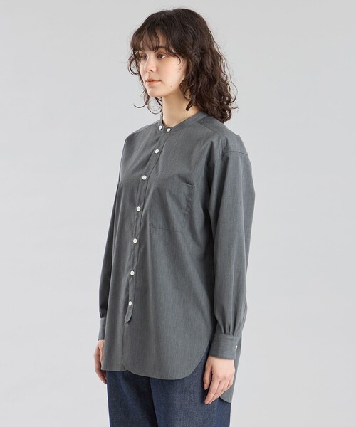 MACKINTOSH PHILOSOPHY(マッキントッシュ フィロソフィー)の「GREY LABEL シャンブレーバンドカラーシャツ(シャツ/ブラウス・レディース・チャコールグレー/ブラウン・2/6)」の6枚目の写真