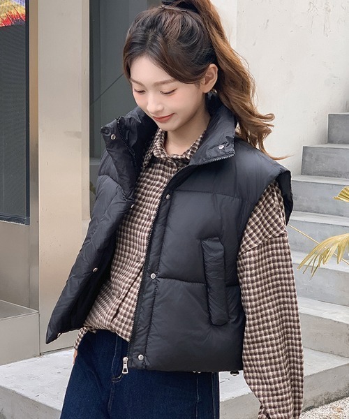 PADDED ベスト ダウンベスト　moussy FIRST DOWN ダウンベスト ベスト ショート バブルダウンベスト