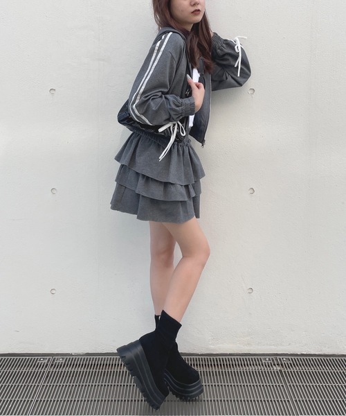 one way(ワンウェイ)の「裏毛ティアードスカート(スカート・レディース・ホワイト/ネイビー/グレー/チャコールグレー/ベージュ・FREE)」の18枚目の写真