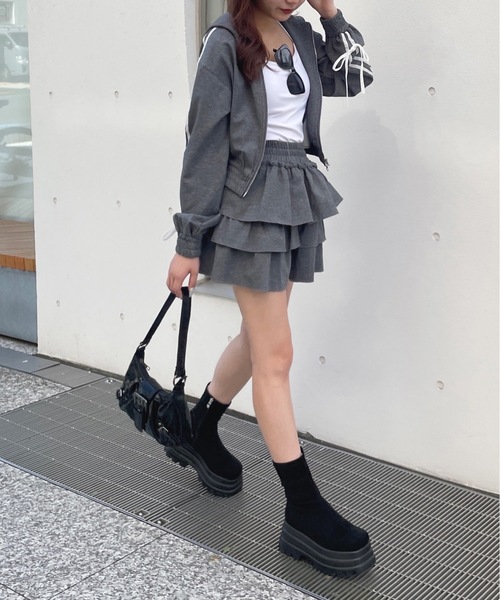 one way(ワンウェイ)の「裏毛ティアードスカート(スカート・レディース・ホワイト/ネイビー/グレー/チャコールグレー/ベージュ・FREE)」の19枚目の写真