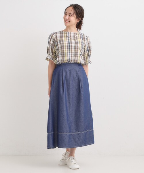 DRESKIP(ドレスキップ)の「【S-LL/5分袖】お袖タックできれいに魅せる 大人のチェックブラウス(シャツ/ブラウス・レディース・アイボリー系1/ワイン系3/ブルーグリーン/ブラック系1・02/01/04/03)」の8枚目の写真