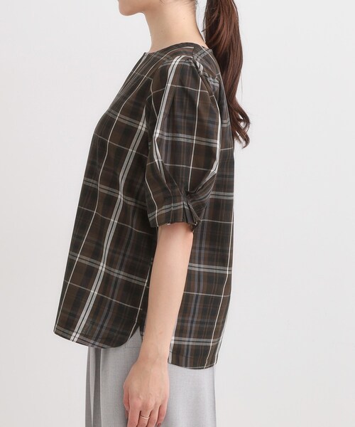 DRESKIP(ドレスキップ)の「【S-LL/5分袖】お袖タックできれいに魅せる 大人のチェックブラウス(シャツ/ブラウス・レディース・アイボリー系1/ワイン系3/ブルーグリーン/ブラック系1・02/01/04/03)」の15枚目の写真