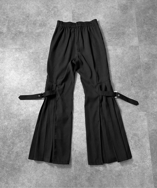 セール】【jiasecond.】サイドプリーツフレアパンツ / ボトムス ハトメ
