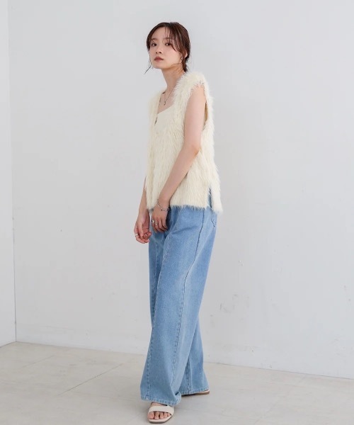 Bab（バブ）の「前後2WAYシャギーベスト（ベスト・レディース・アイボリー/グレー/ベージュ・FREE）」の11枚目の写真