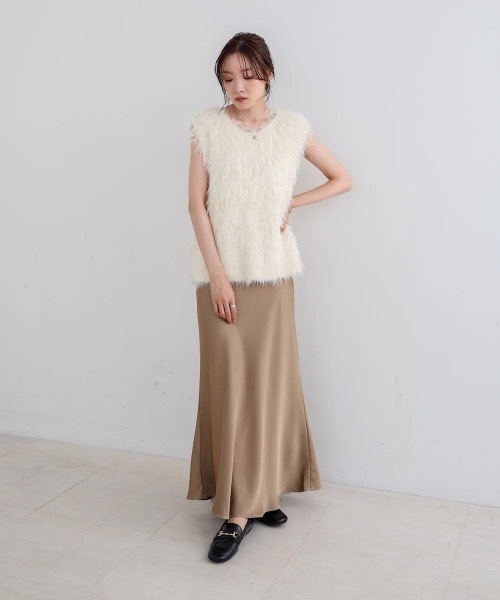 Bab（バブ）の「前後2WAYシャギーベスト（ベスト・レディース・アイボリー/グレー/ベージュ・FREE）」の18枚目の写真