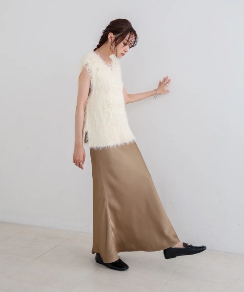 Bab（バブ）の「前後2WAYシャギーベスト（ベスト・レディース・アイボリー/グレー/ベージュ・FREE）」の20枚目の写真