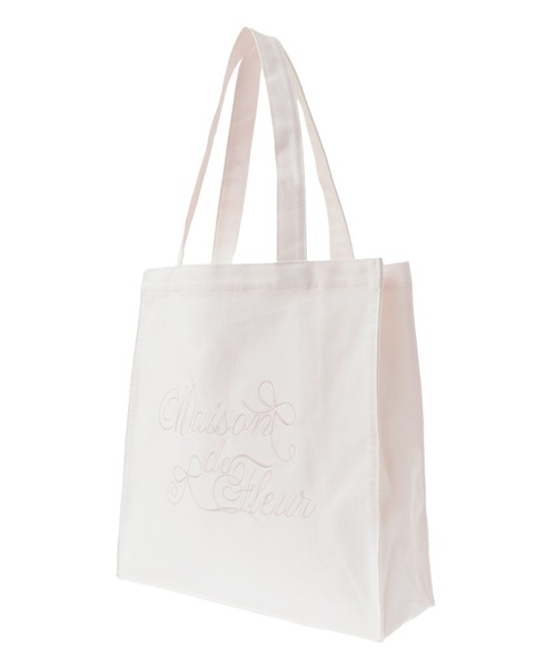 Maison de FLEUR（メゾンドフルール）の「ブランドロゴ刺繍スクエアトートバッグ（トートバッグ・レディース・アイボリー/ライトピンク/ブラック・FREE）」の15枚目の写真