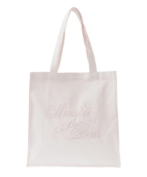 Maison de FLEUR（メゾンドフルール）の「ブランドロゴ刺繍スクエアトートバッグ（トートバッグ・レディース・アイボリー/ライトピンク/ブラック・FREE）」の11枚目の写真